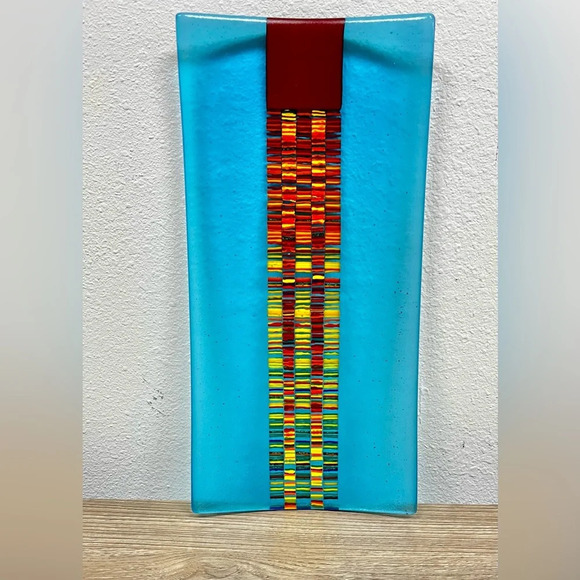 Fused Glass Plate Hand Designed and Hand Made By Fusion Studio - Picture 1 of 10